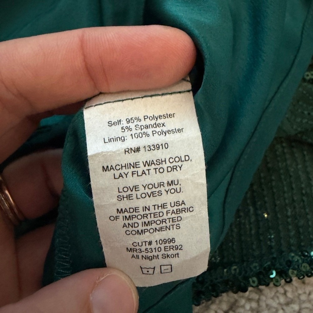 Show Me Your Mumu All Night Skort Womens S Green Sequin Party Club Holiday - Picture 6 of 7